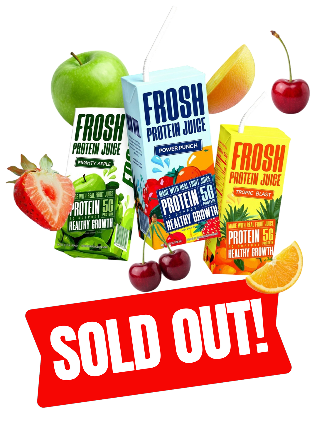 FROSH Protein Juice cartons